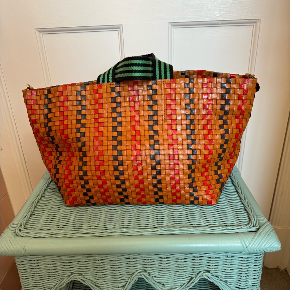 Clare V Woven Leather Tote Bag